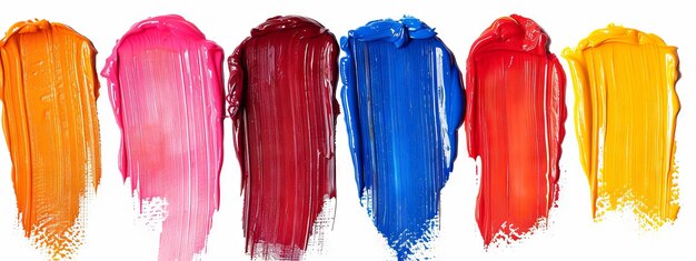 Colourful paint swatches and colour palette